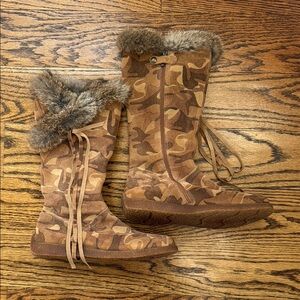 PRIMIGI REAL FUR Italian camo boots